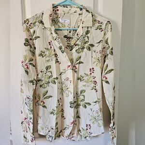 Equipment Cream Floral Button Down Shirt
